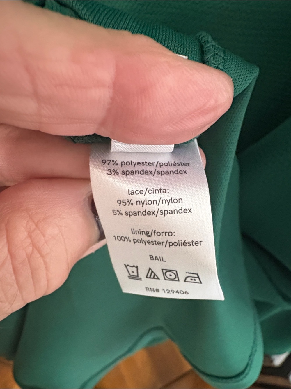 VENUS Emerald Green Lace-Trim Long Sleeve Dress - Picture 9 of 10